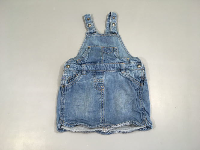Robe salopette en jean, moins cher chez Petit Kiwi