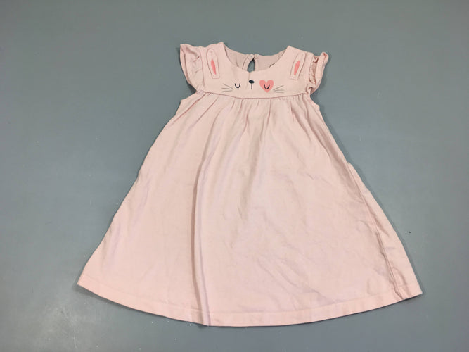 Robe m.c jersey rose lapin, moins cher chez Petit Kiwi