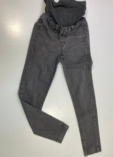 Jean skinny grossesse denim gris bandeau ventre noir, moins cher chez Petit Kiwi
