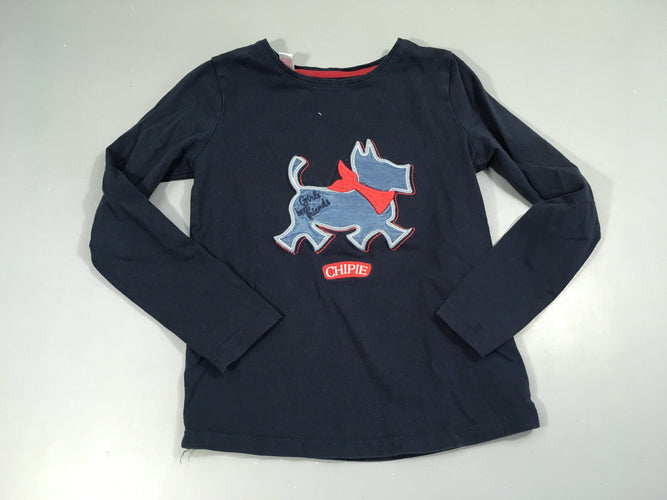 T-shirt m.l bleu marine chien, moins cher chez Petit Kiwi