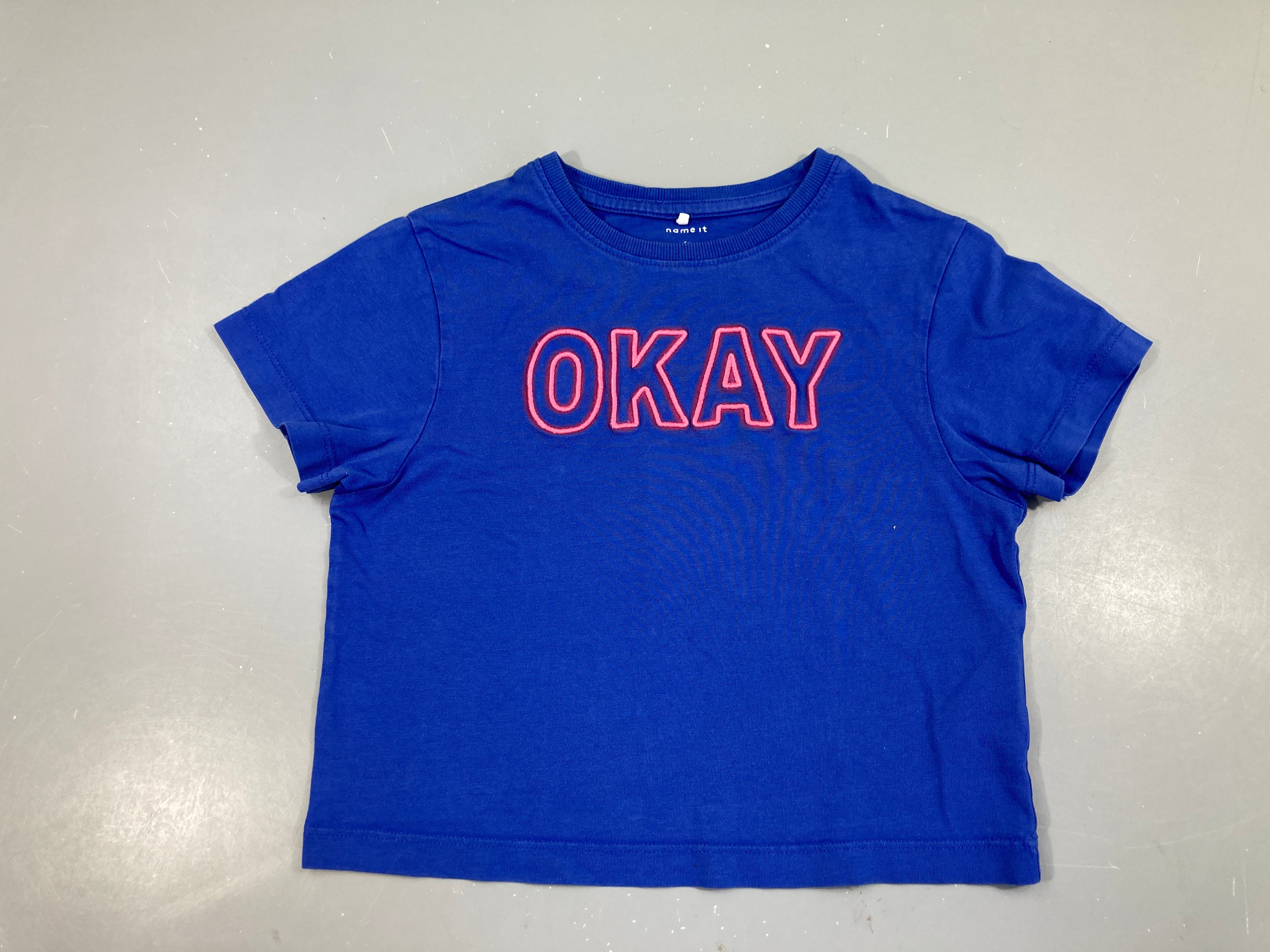 T-shirt m.c court ble Okay brodé