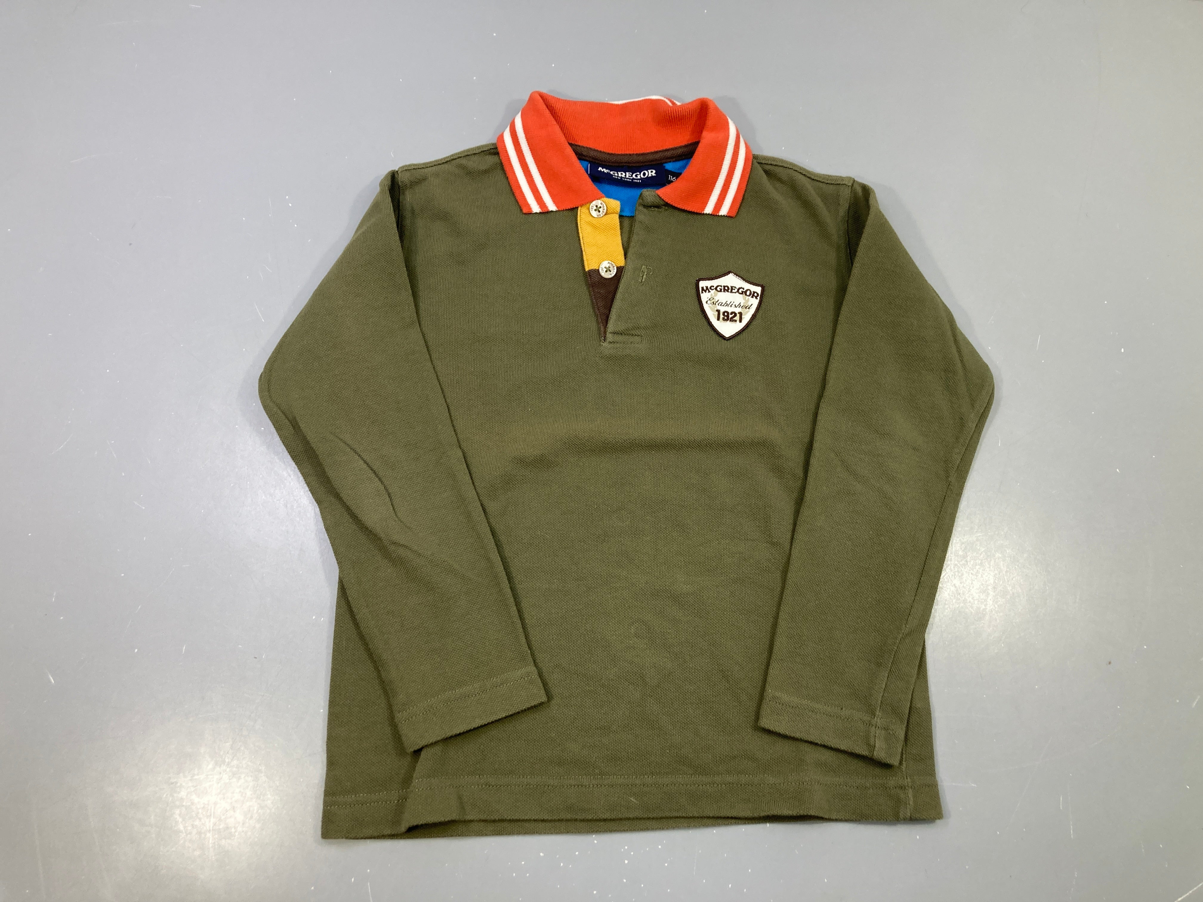 Polo m.l kaki col orange