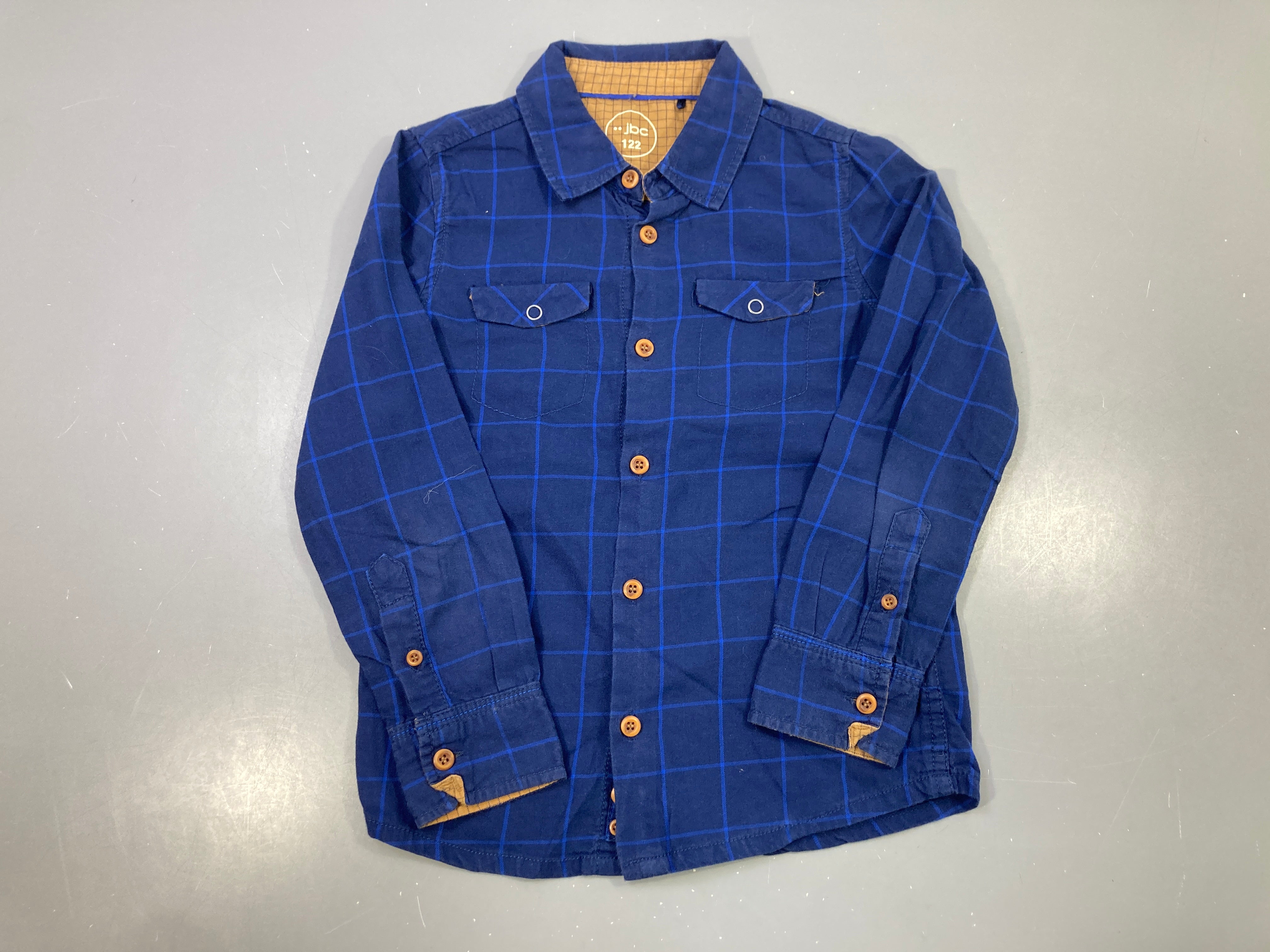 Chemise m.l carreaux bleue