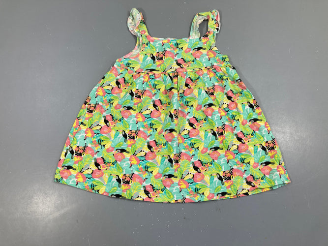 Robe s.m blanchee fleurs oiseaux, moins cher chez Petit Kiwi
