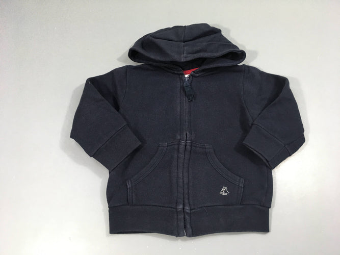Sweat zippé à capuche bleu foncé, moins cher chez Petit Kiwi