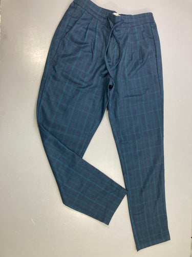 Pantalon bleu foncé carreau vert, moins cher chez Petit Kiwi
