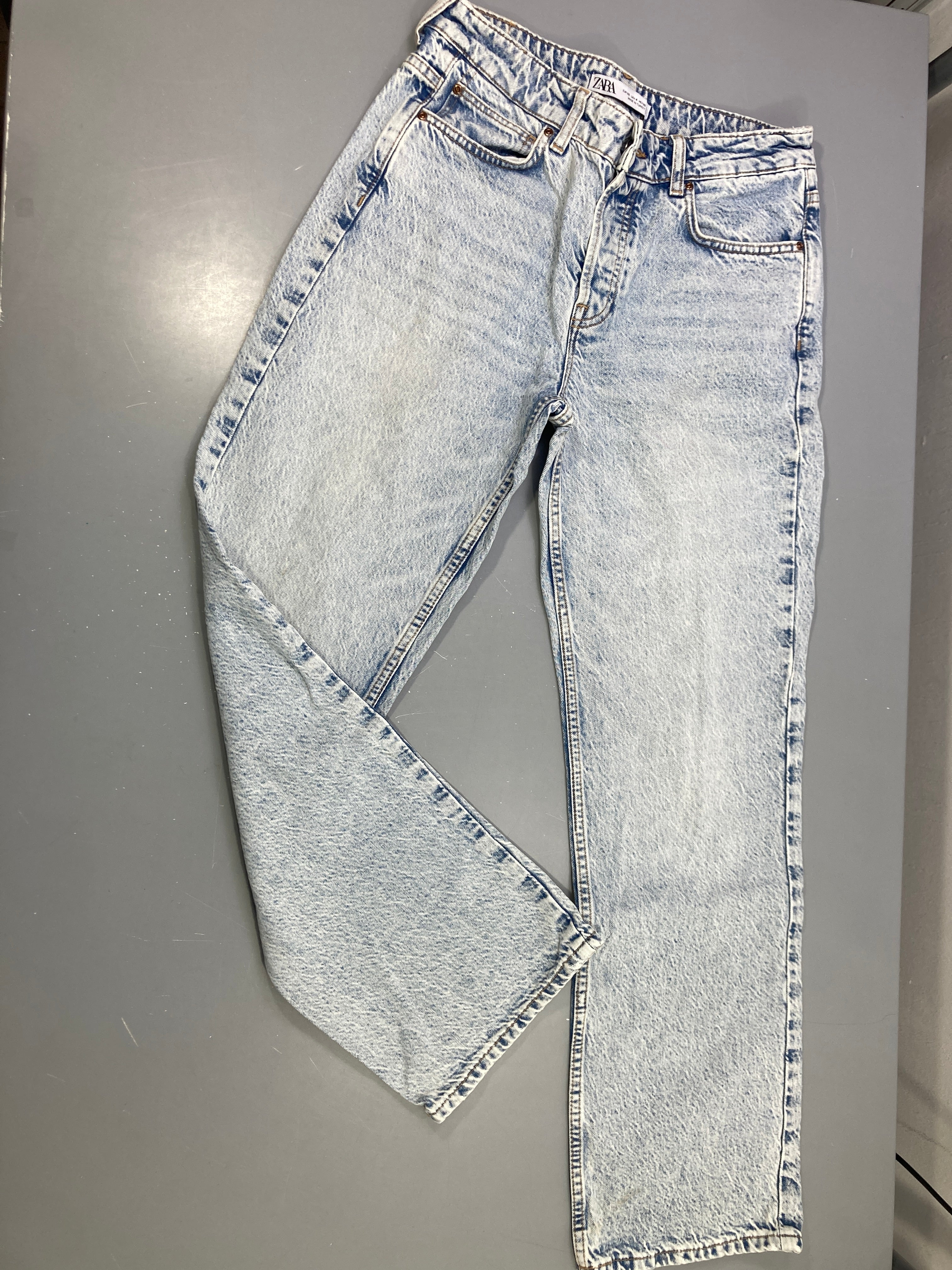 Jeans mom délavé