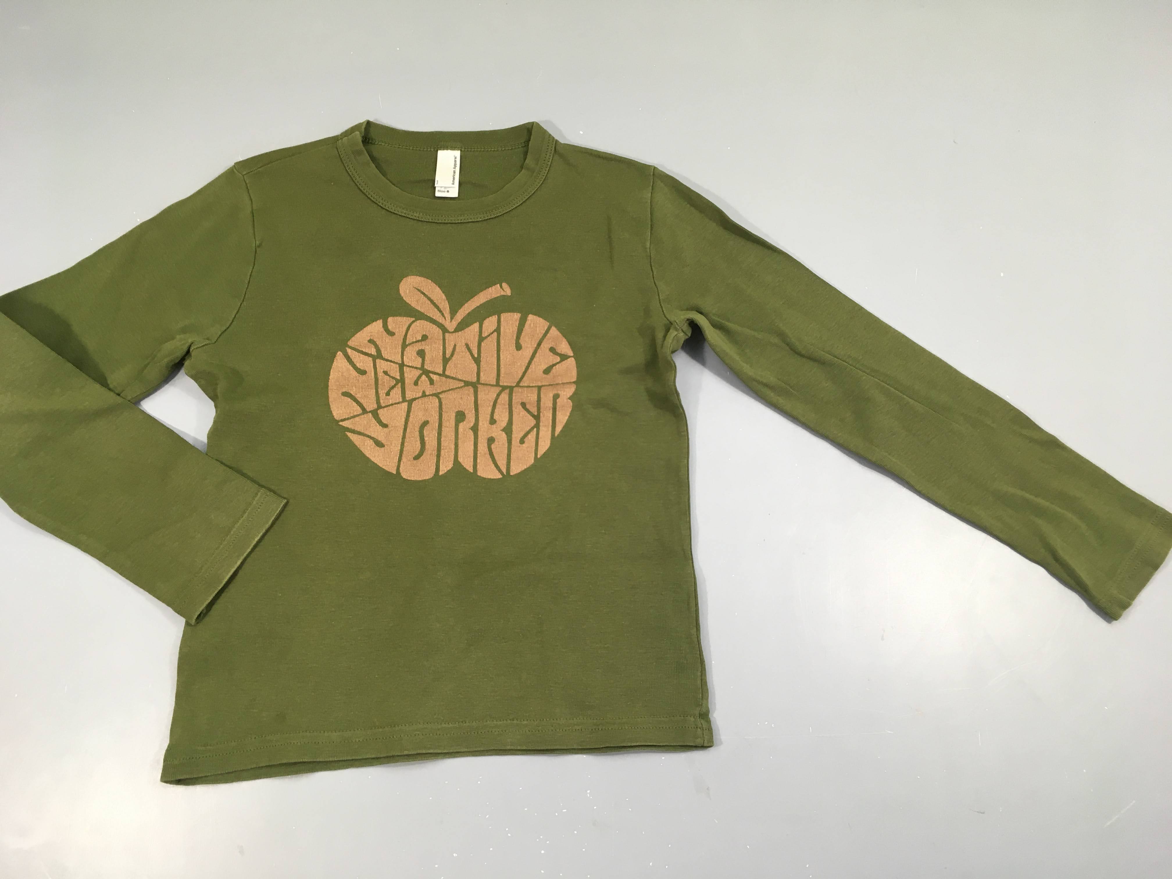 T-shirt m.l kaki pomme dorée