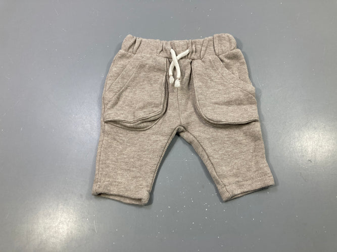 Pantalon côtelé beige chiné poches larges, cordon, moins cher chez Petit Kiwi