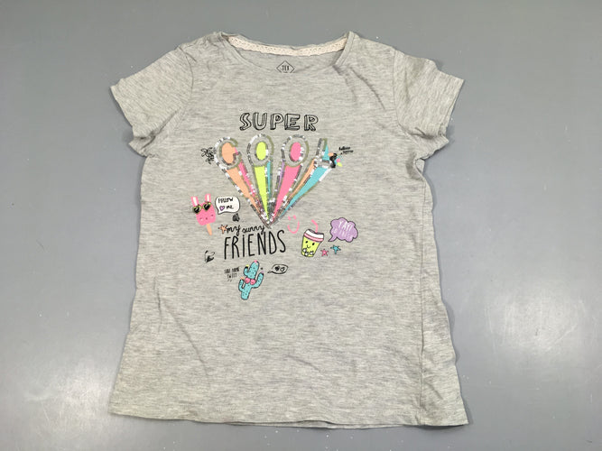 T-shirt m.c gris COOL sequins, moins cher chez Petit Kiwi