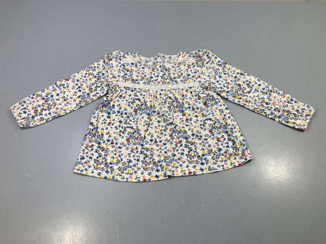 Blouse jersey m.l écrue fleurie dentelle, moins cher chez Petit Kiwi