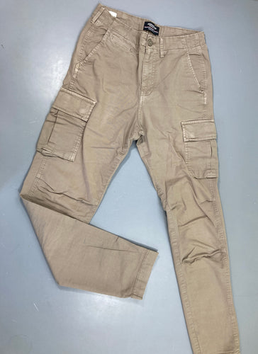 Pantalon cargo toile beige Loose, 27-32, moins cher chez Petit Kiwi