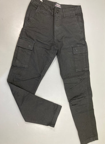 Pantalon cargo toile noir Loose, 29-32, moins cher chez Petit Kiwi