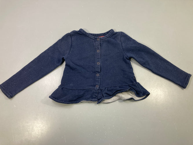 Sweat à pressions marine pailleté, moins cher chez Petit Kiwi