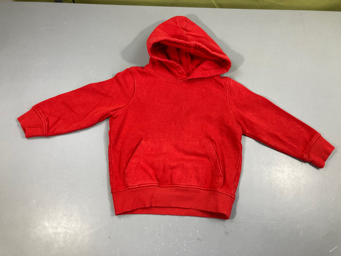 Sweat à capuche rouge vif, moins cher chez Petit Kiwi