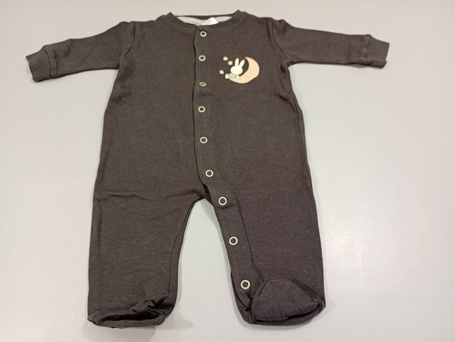 Pyjama jersey noir Miffy, moins cher chez Petit Kiwi