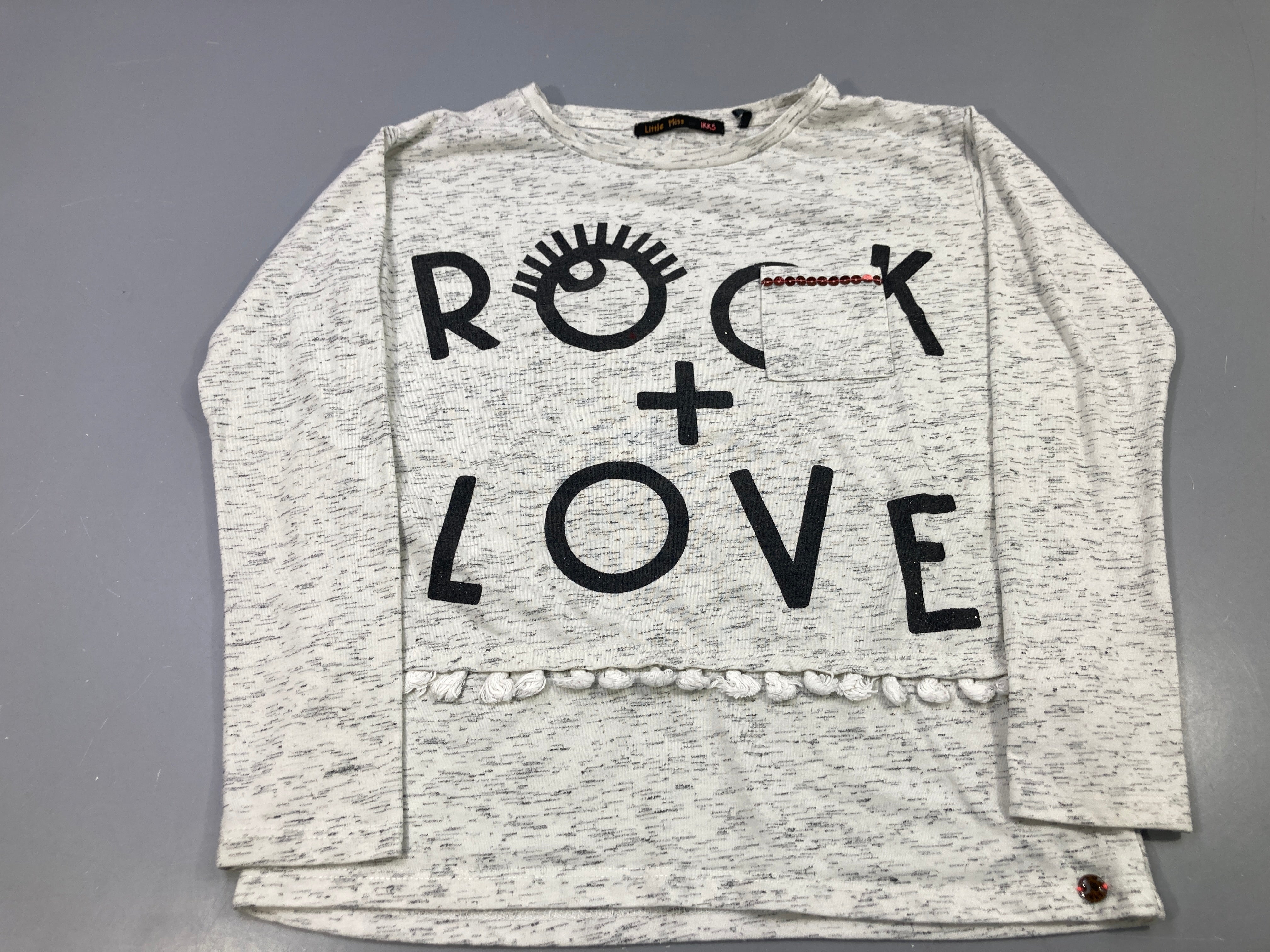 T-shirt m.l gris chiné poche Rock+Love, IKKS Bouloché