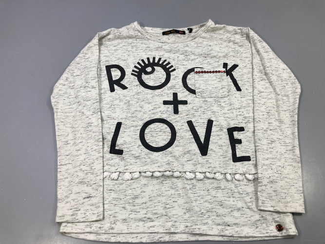 T-shirt m.l gris chiné poche Rock+Love, IKKS Bouloché, moins cher chez Petit Kiwi