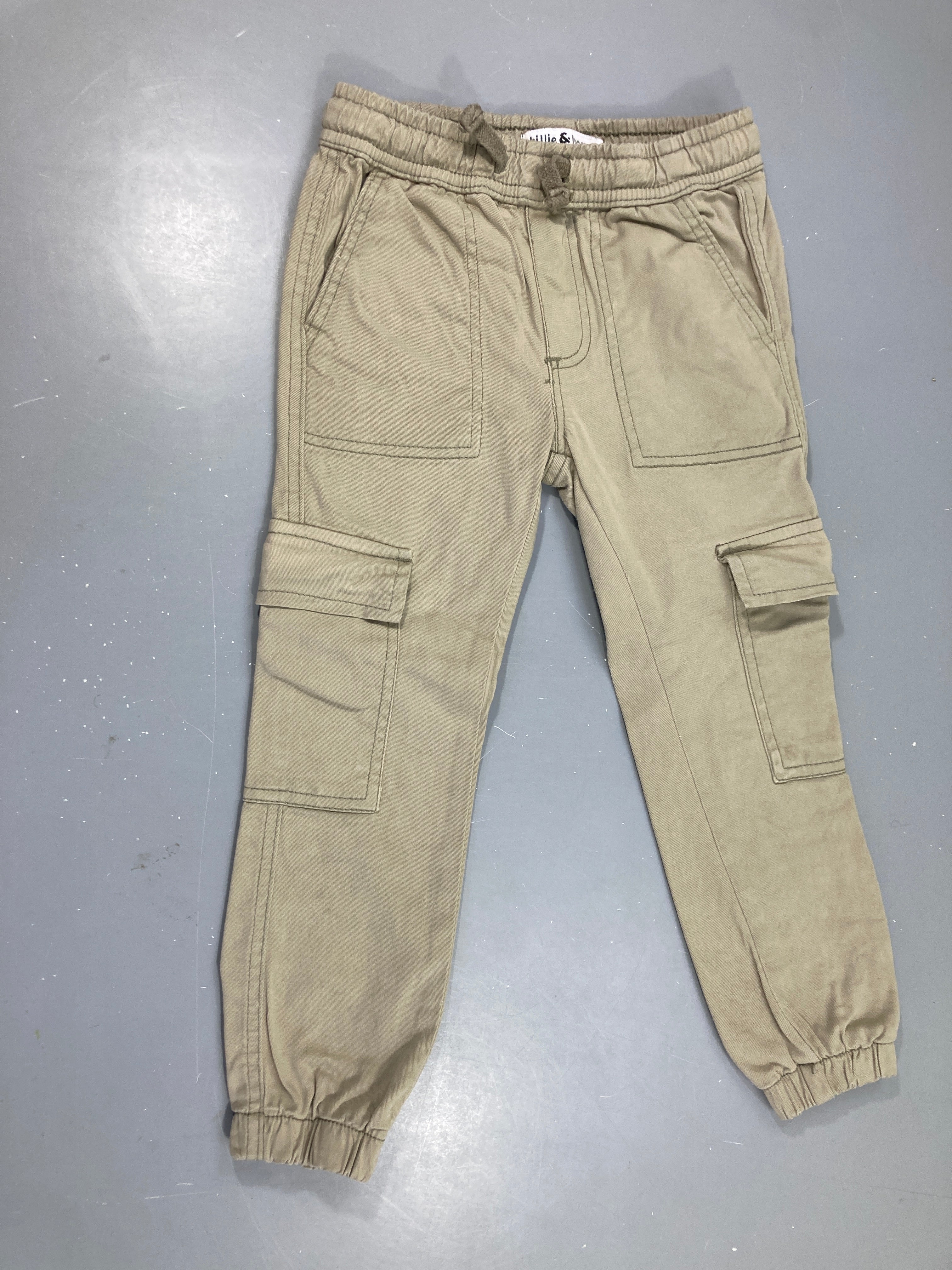 Pantalon cargo toile beige