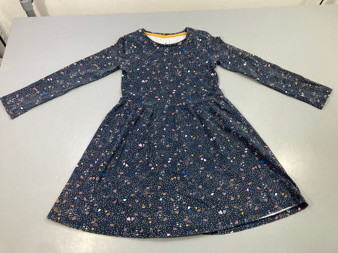 Robe jersey m.l marine imprimé arc-en-ciel coeurs pois, moins cher chez Petit Kiwi