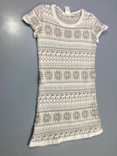 Robe pull m.c écru chiné jacquard rennes flocons, moins cher chez Petit Kiwi