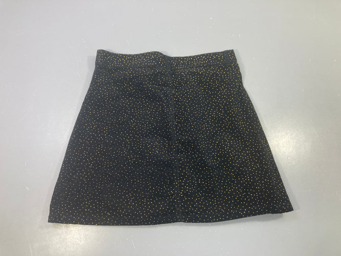 Jupe en velours noir à pois dorés, moins cher chez Petit Kiwi