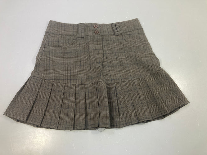 Jupe à carreaux grise, plissée Sweat zippéur le dessous T36, moins cher chez Petit Kiwi