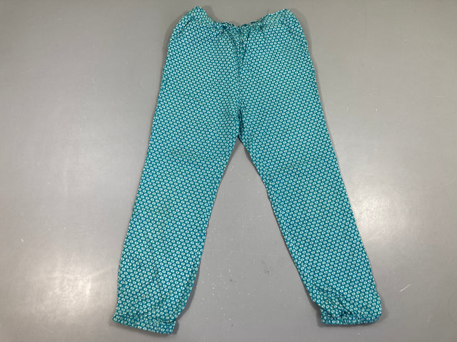 Pantalon fluide bleu motifs blanc, moins cher chez Petit Kiwi