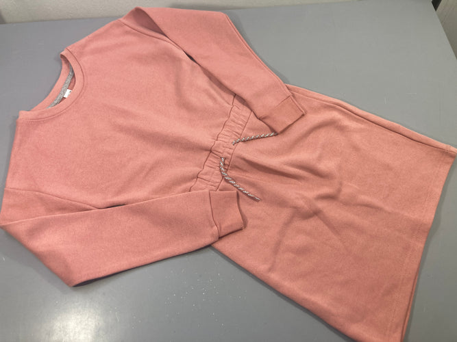 Robe sweat m.l rose , intérieur doux et chaud ,très légèrement bouloché, moins cher chez Petit Kiwi