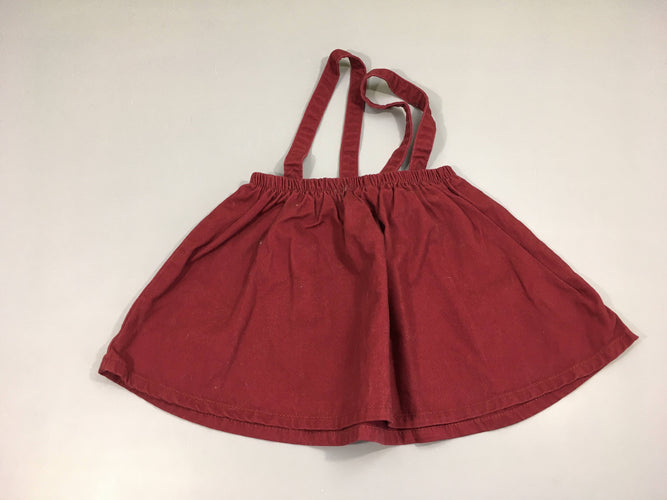 Jupe toile bordeaux bretelles, moins cher chez Petit Kiwi