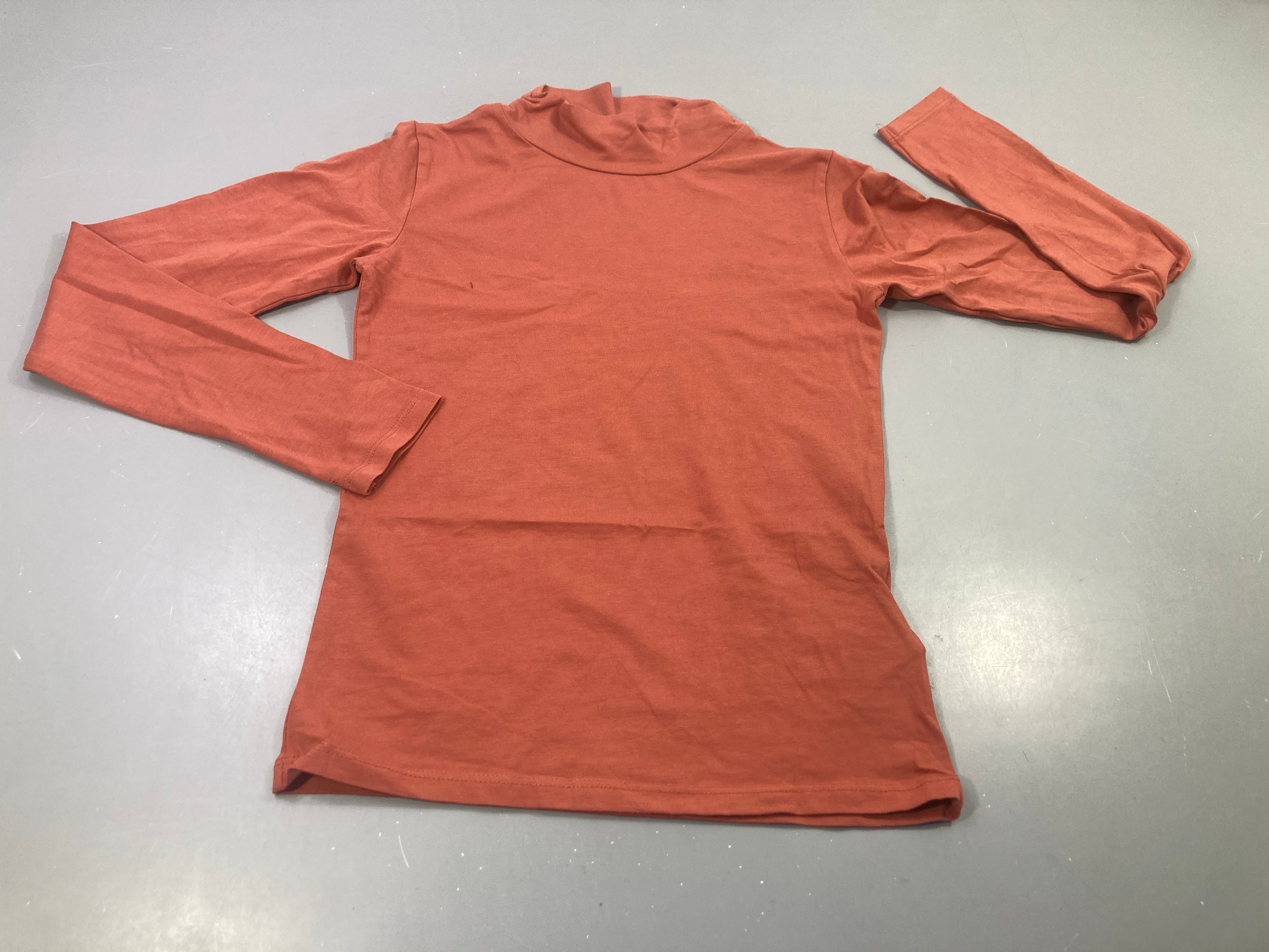 T-shirt m.l col roulé orange