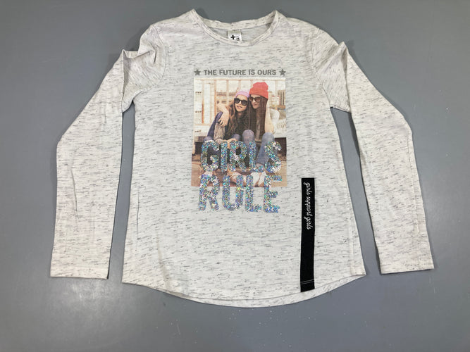T-shirt m.l gris flammé filles future, légèrement bouloché, moins cher chez Petit Kiwi