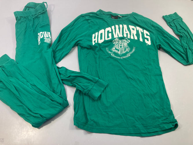 Pyjama 2pcs jersey vert et blanc Hogwarts (Harrayé Potter), moins cher chez Petit Kiwi