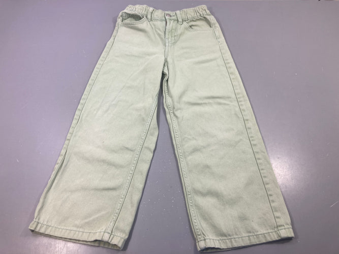 Pantalon denim évasé vert clair, moins cher chez Petit Kiwi