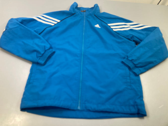 Survêtemnt de sport zippé bleu et blanc, petite tache au niveau du zip, moins cher chez Petit Kiwi