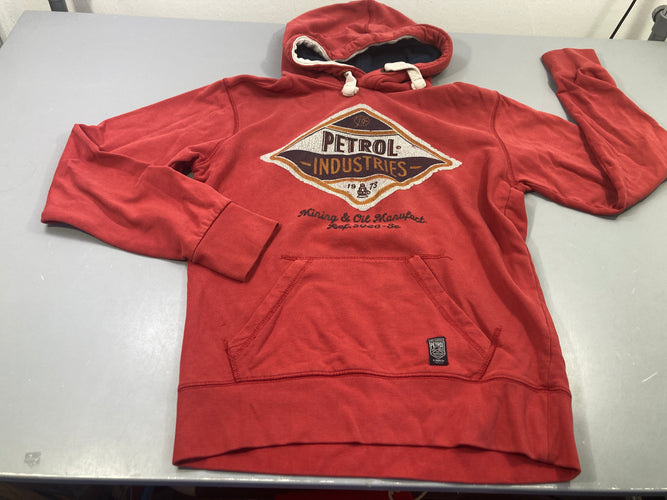 Sweat à capuche rouge logo "Petrol Industries", moins cher chez Petit Kiwi