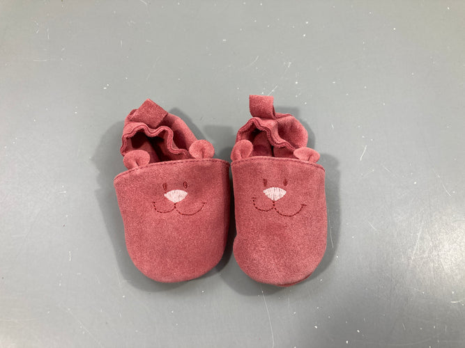 Chaussons cuir rose, Noukie's?, moins cher chez Petit Kiwi
