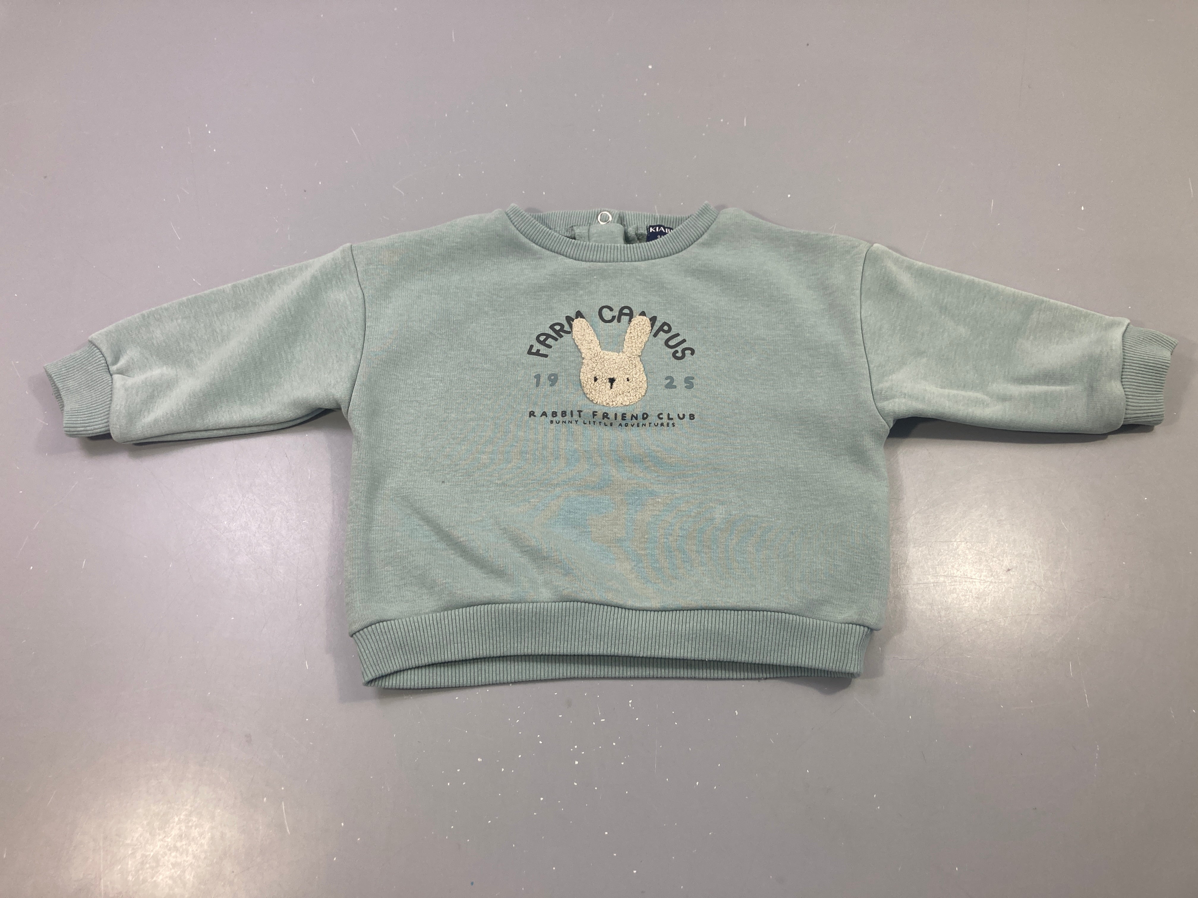 Sweat vert sauge farm campus lapin