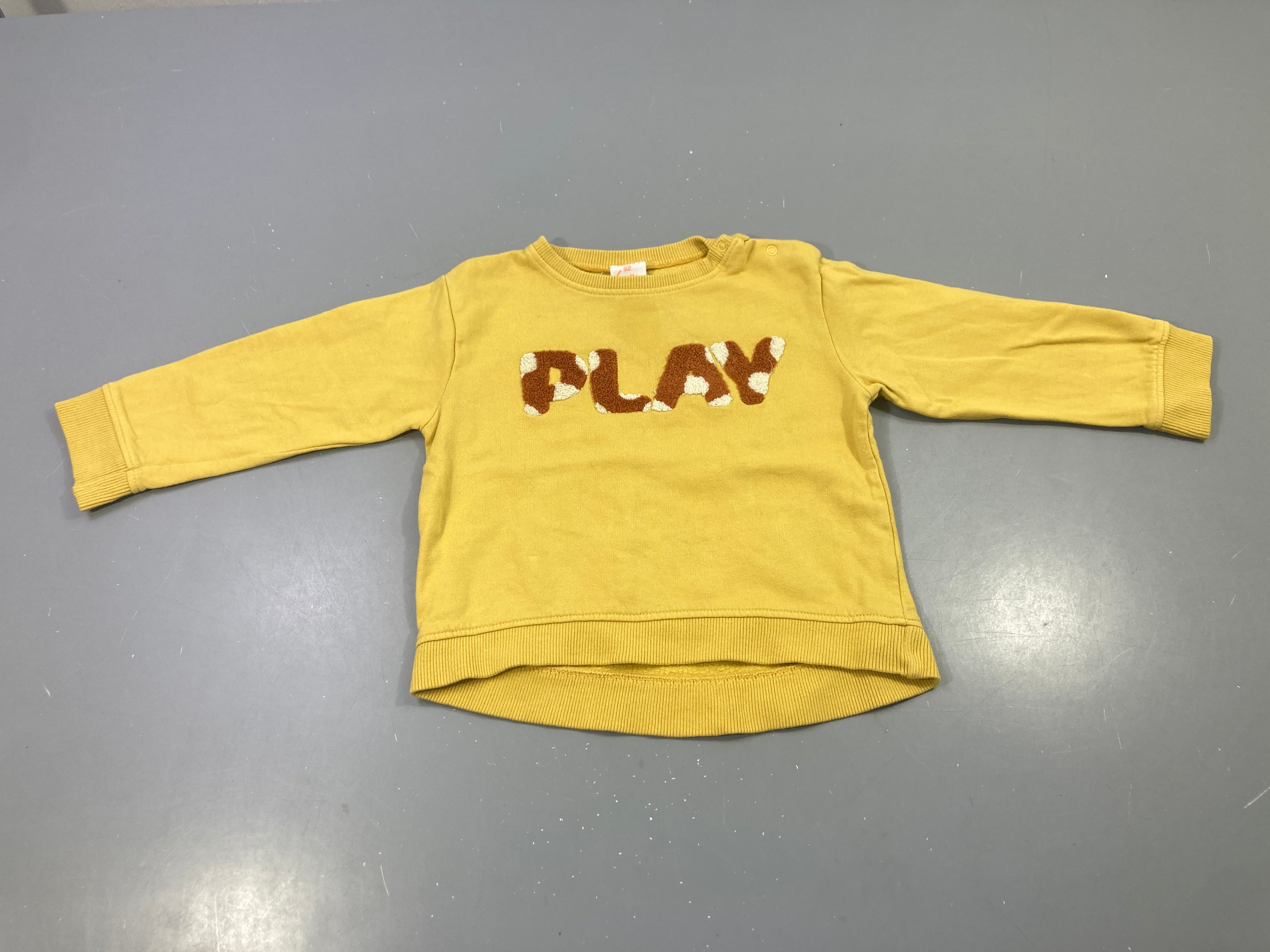 Sweat jaune moutarde PLAY chenille