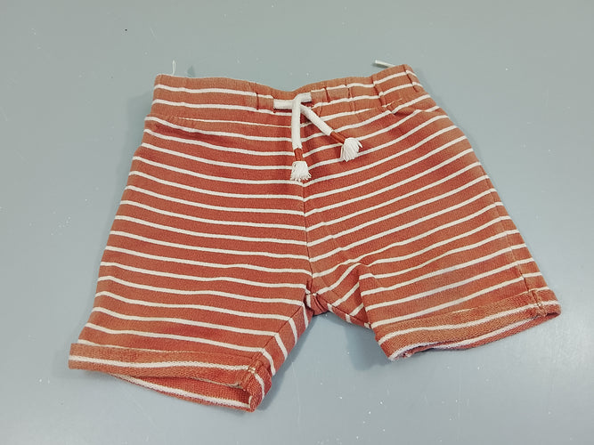 Short brun rayé blanc à revers, moins cher chez Petit Kiwi