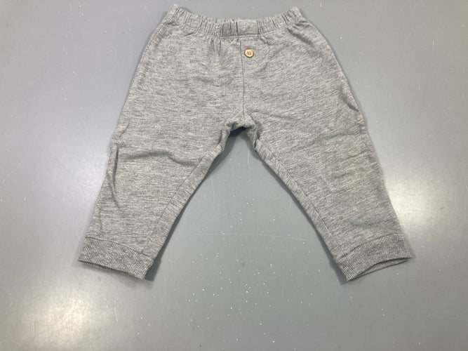 Pantalon jogging gris chiné bouton bois, moins cher chez Petit Kiwi