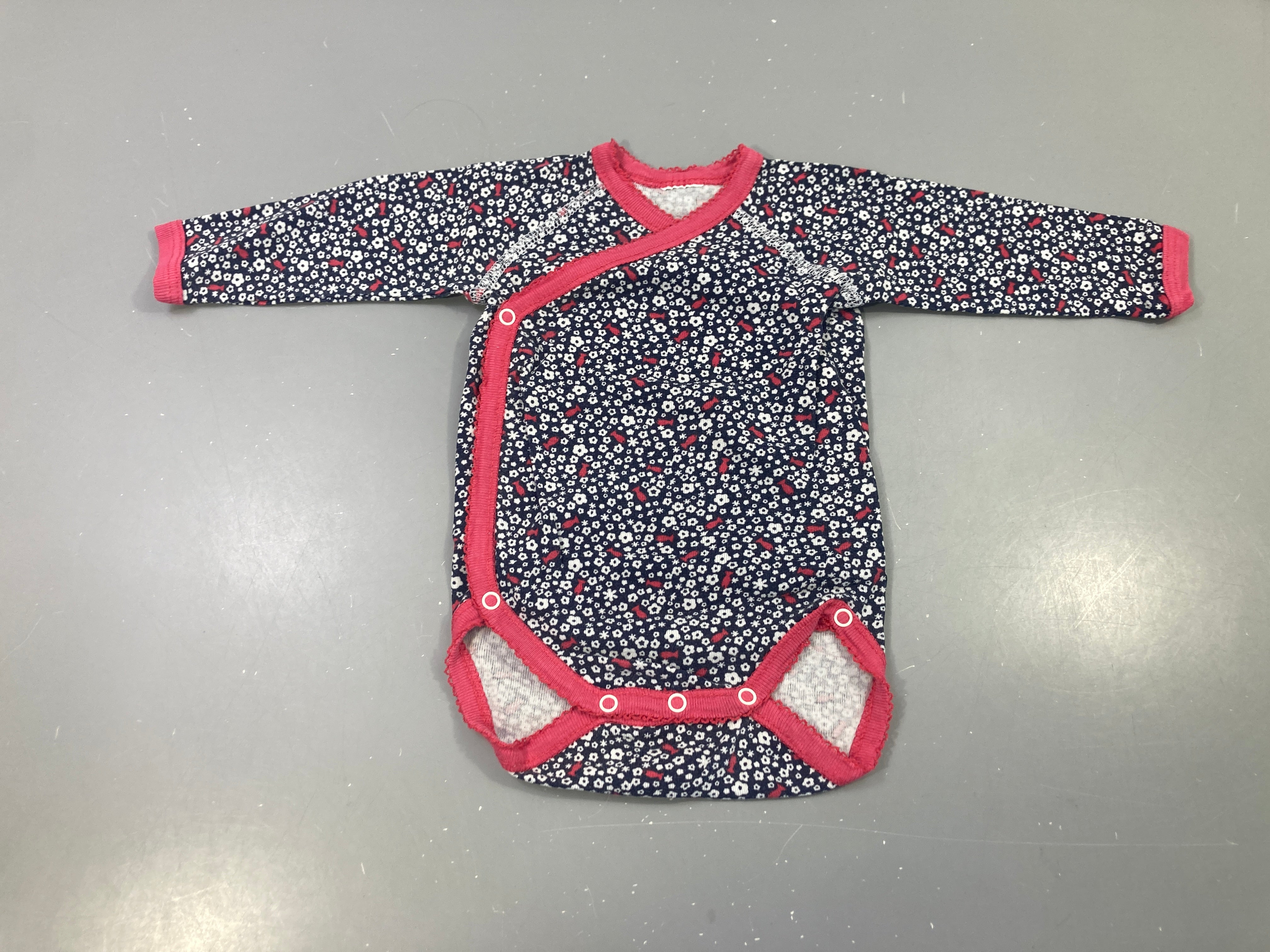 Body m.l marine fleurs rouges renards