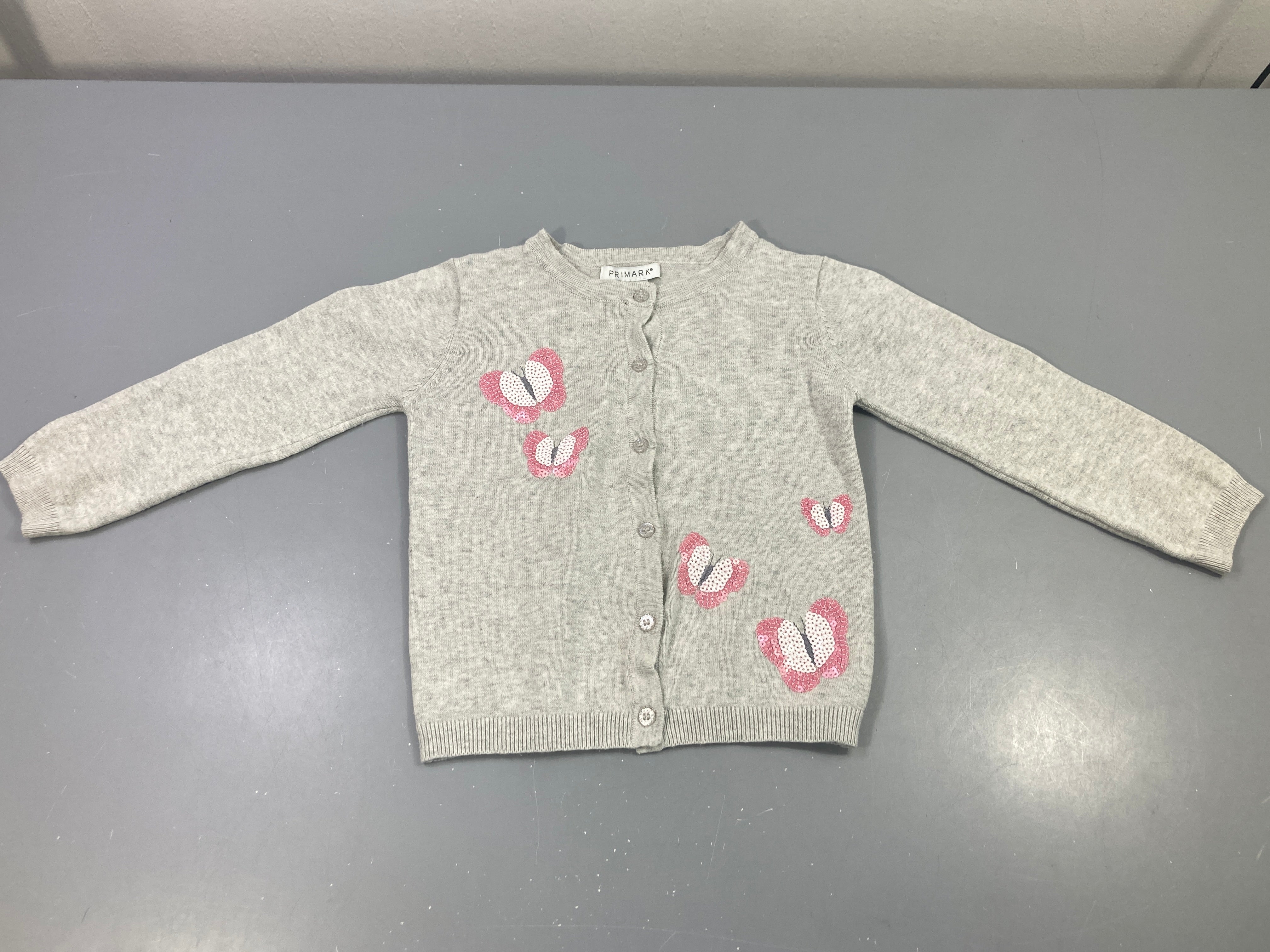 Gilet gris chiné papillons sequins Bouloché