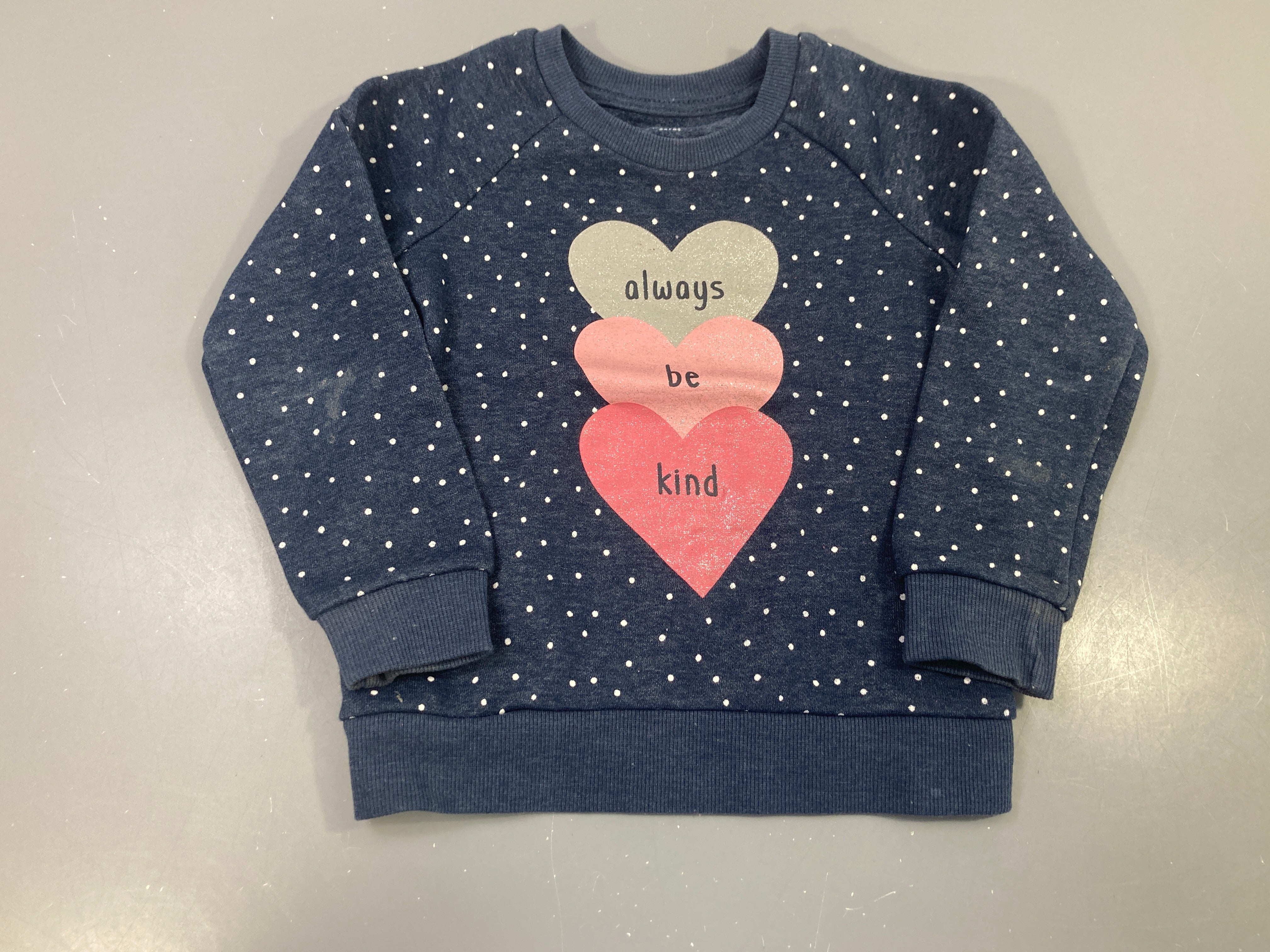 Sweat bleu marine à pois always be kind coeurs