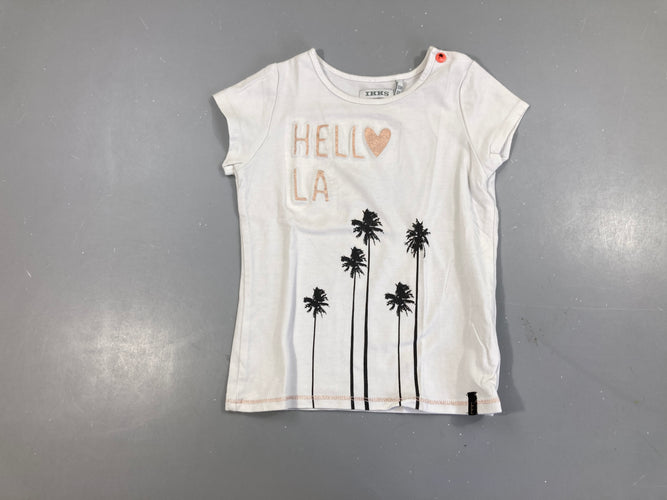 T-shirt m.c blanc Hello, moins cher chez Petit Kiwi