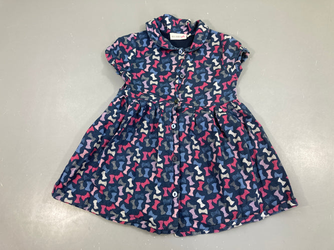 Robe s.m bleue noeuds couleur, moins cher chez Petit Kiwi