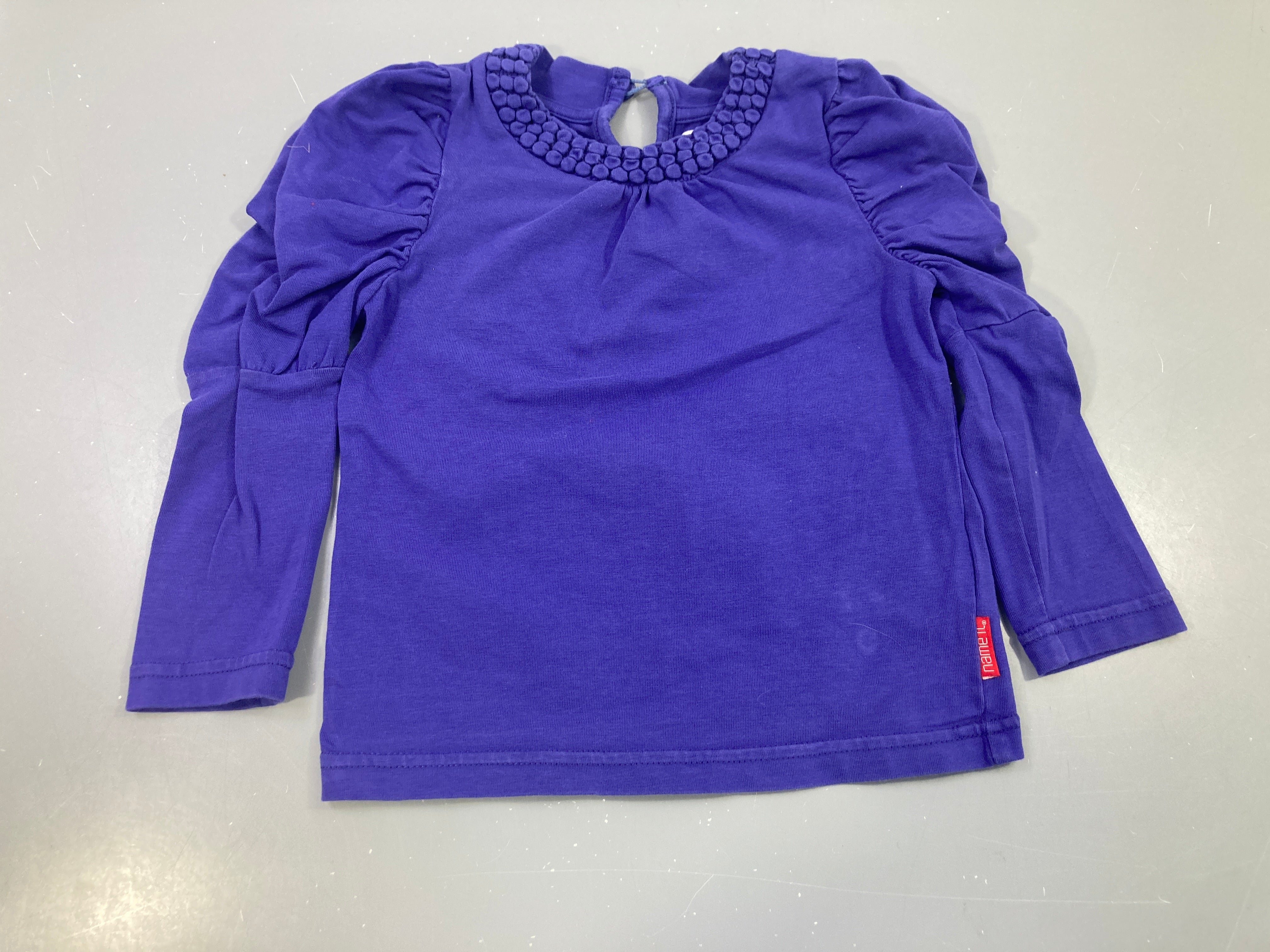 T-shirt m.l col perlé violet