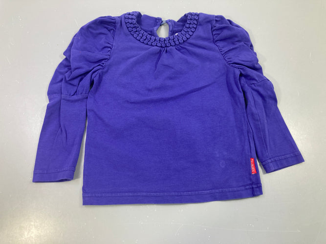 T-shirt m.l col perlé violet, moins cher chez Petit Kiwi