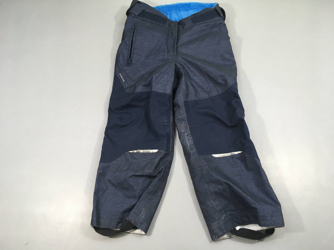 Pantalon de randonnée/anti froid bleu foncé flammé, doublé velours (taille estimée), moins cher chez Petit Kiwi