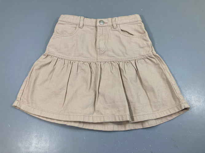 Jupe toile beige, moins cher chez Petit Kiwi